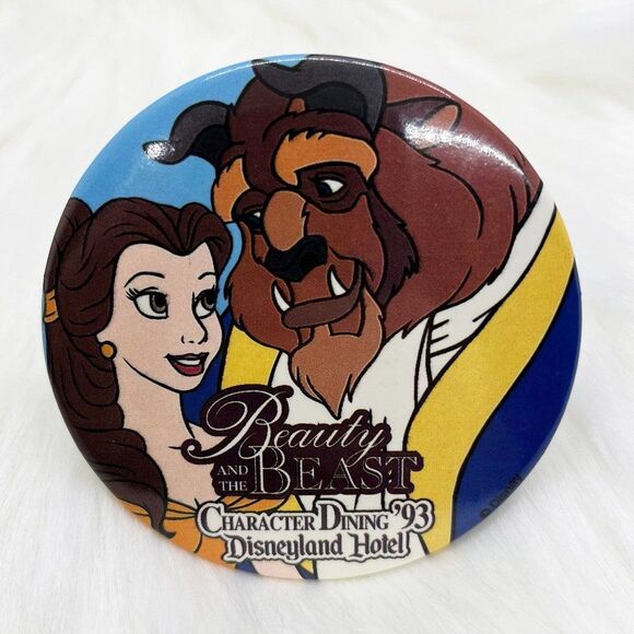 🔮5/$25 Vintage 90s Disney Beauty And The‎ Beast Character Dining Pin - Picture 1 of 3